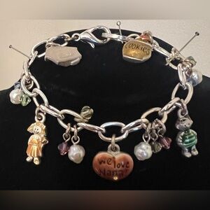 Charming Silver Bracelet with Colorful Charms